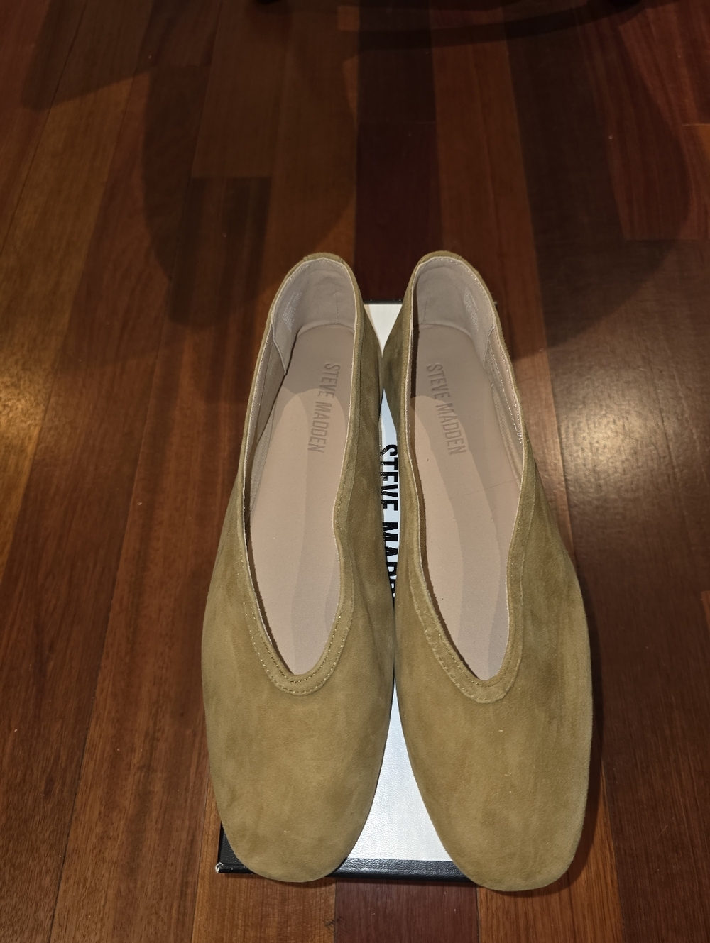 Steve Madden Leni Mustard Yellow Suede Slip-On Flats